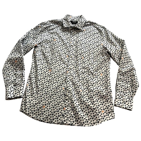 Vilebrequin Collection Button Up Shirt in White Turtle Print